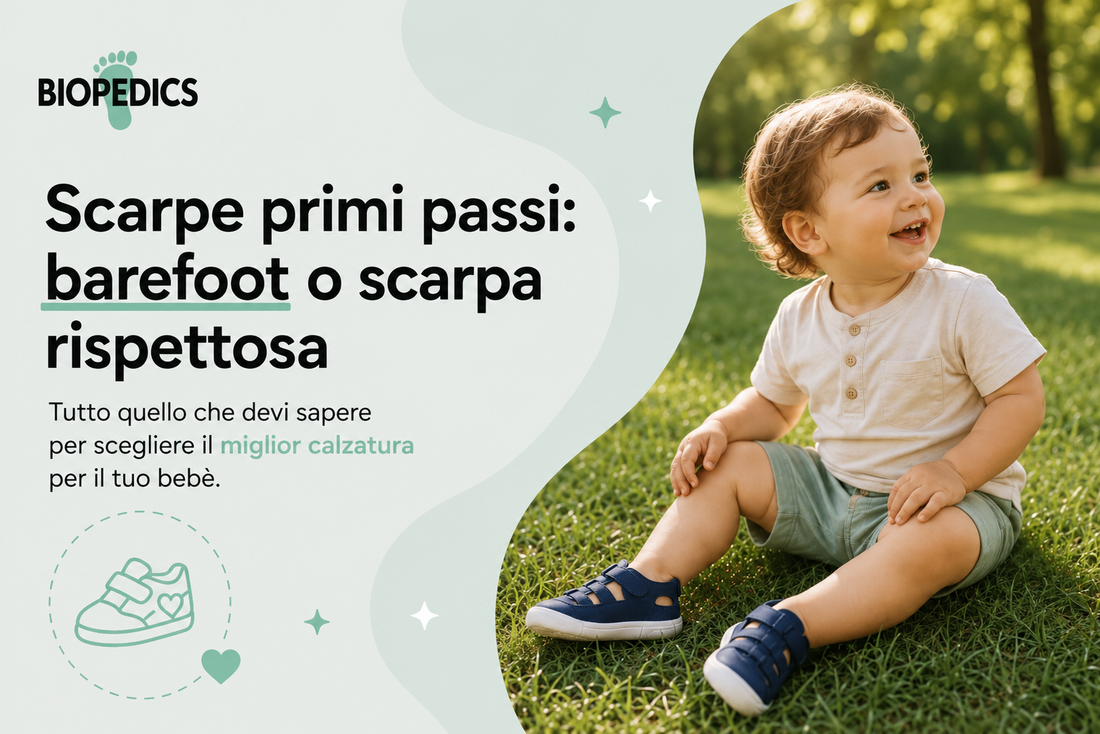 Scarpe primi passi: barefoot o scarpa rispettosa